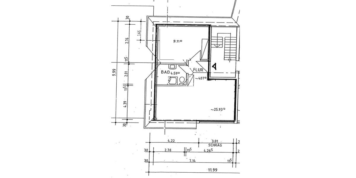 2 Zi, 43,7 m2 Küche, Bad, Lämmerspiel, privat 1.3 1.5. 2 zimmer