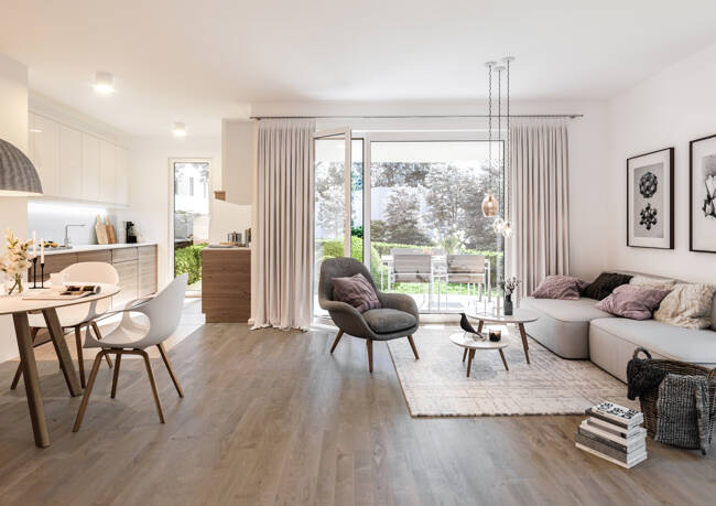 Etagenwohnung Frankfurt am Main Kalbach-Riedberg - 3 Zimmer, 92 m&sup2;, 842.600&euro; | Angebot:25780525