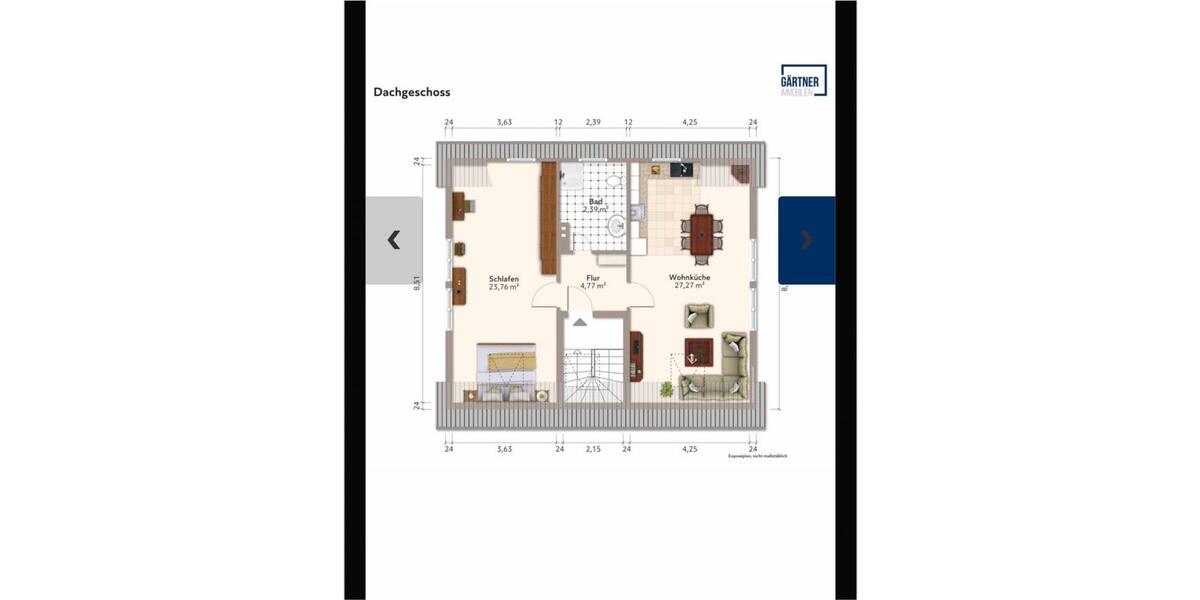 Dachgeschoßwohnung Nidderau - 2 Zimmer, 65 m&sup2;, 890&euro; | Angebot:26396330