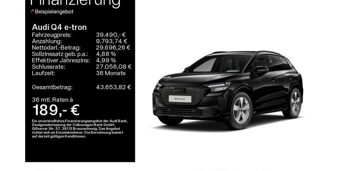 Audi Q4 e-tron 36.305 km 39.490 &euro; Hofheim 65719