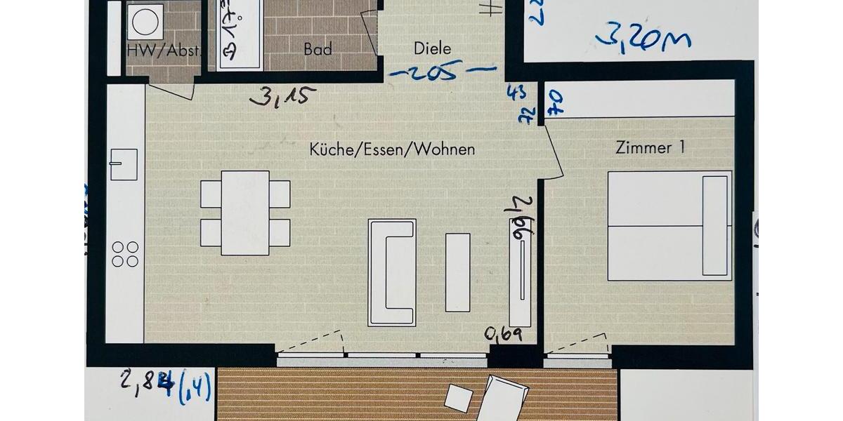 Etagenwohnung Offenbach am Main Hafen - 2 Zimmer, 67 m&sup2;, 1.499&euro; | Angebot:26581602