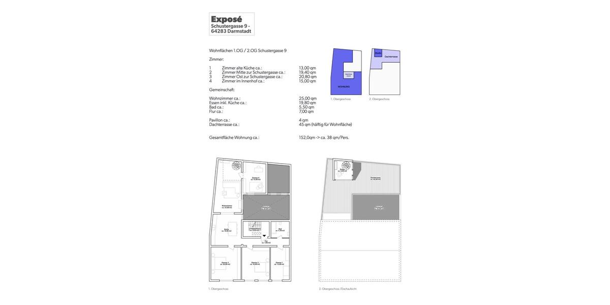 5-Zimmer Wohnung mit ca. 45qm großer Dachterrasse in bester Innen 5 zimmer