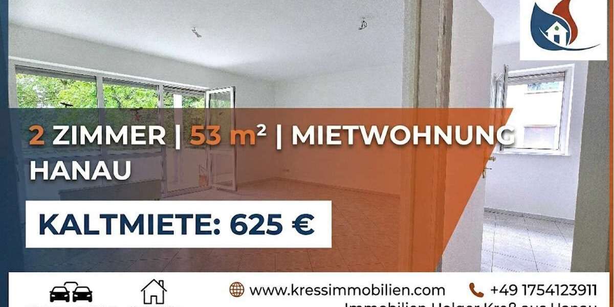 Etagenwohnung Hanau Großauheim - 2 Zimmer, 53 m&sup2;, 625&euro; | Angebot:26990958