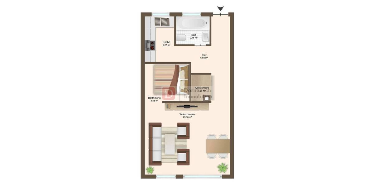 Etagenwohnung Frankfurt am Main Westend-Süd - 1 Zimmer, 47 m&sup2;, 349.000&euro; | Angebot:26887576