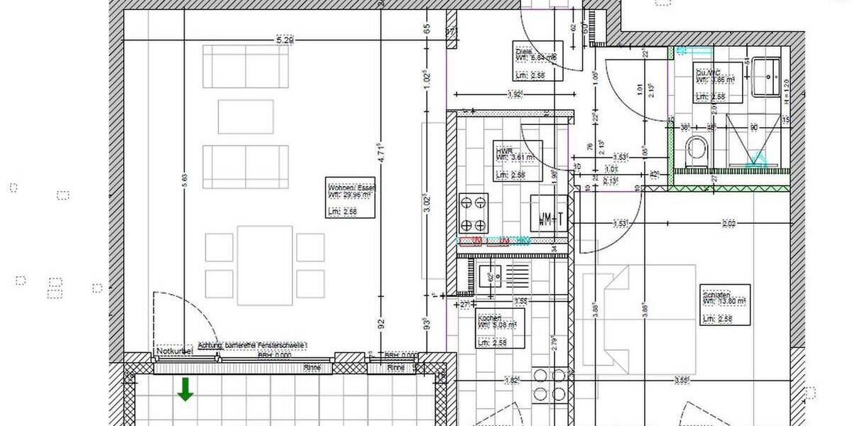 Etagenwohnung Bad Vilbel - 2 Zimmer, 69 m&sup2;, 1.140&euro; | Angebot:26188603