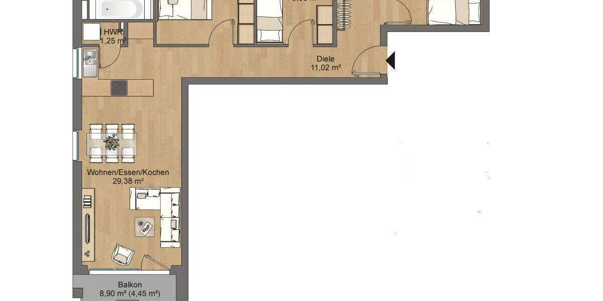 Etagenwohnung Hanau Lamboy - 4 Zimmer, 88 m&sup2;, 1.000&euro; | Angebot:26887380