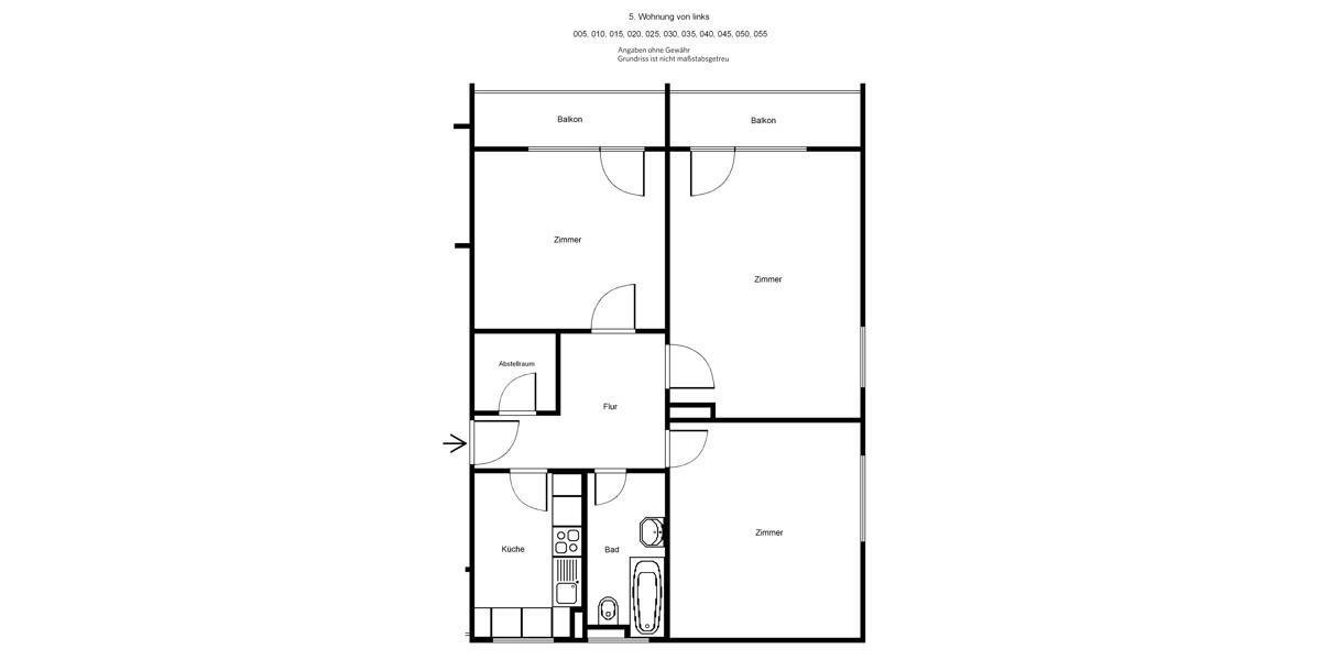 Etagenwohnung Frankfurt am Main Fechenheim - 3 Zimmer, 74 m&sup2;, 1.020&euro; | Angebot:25791061