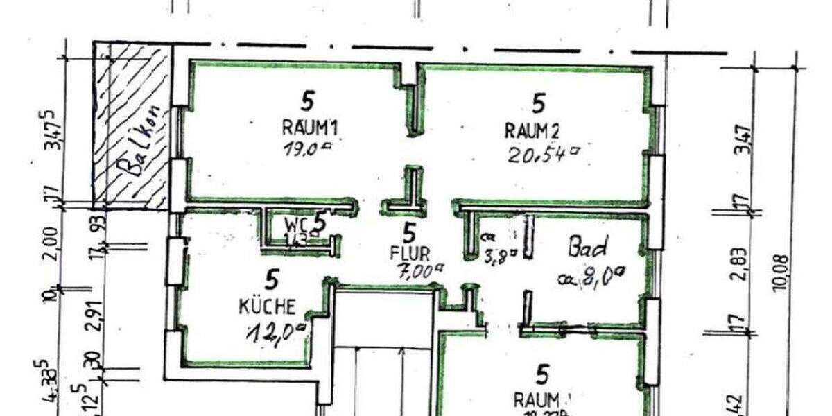 Etagenwohnung Frankfurt am Main Nordend-Ost - 3 Zimmer, 94 m&sup2;, 739.000&euro; | Angebot:25256137