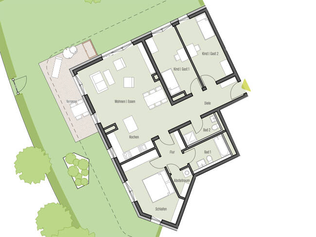 Etagenwohnung Frankfurt am Main Kalbach-Riedberg - 4 Zimmer, 124 m&sup2;, 1.066.800&euro; | Angebot:25744955