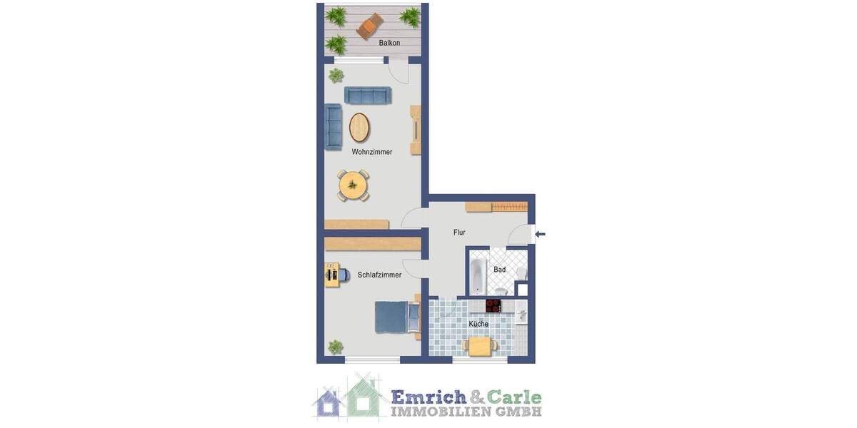 Etagenwohnung Rüsselsheim - 2 Zimmer, 60 m&sup2;, 165.000&euro; | Angebot:25107752