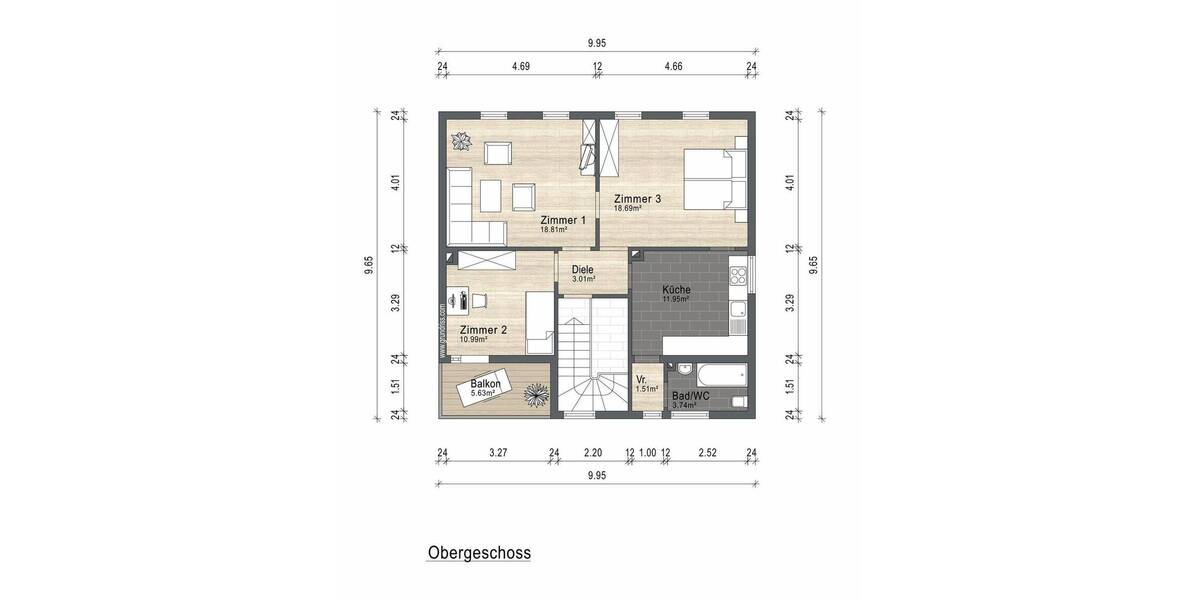 Mehrfamilienhaus, Wohnhaus Frankfurt Oberrad - 6 Zimmer, 136 m&sup2;, 695.000&euro; | Angebot:23651488
