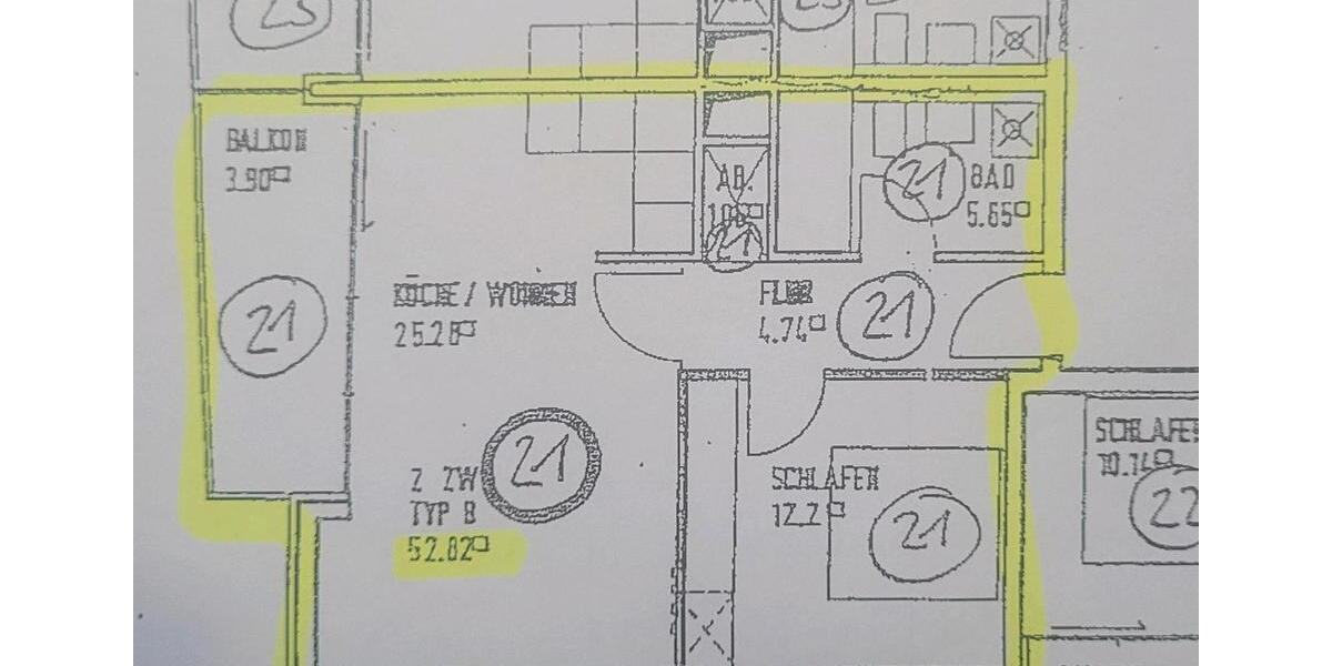 Etagenwohnung Frankfurt am Main Sachsenhausen Süd - 2 Zimmer, 53 m&sup2;, 365.000&euro; | Angebot:25426760