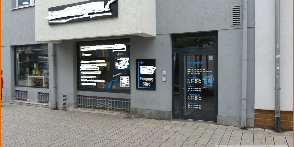Ebenerdiges Ladenlokal und Büroräume im 1. OG, Lastenfahrstuhl, zentrale Innenstadtlage Hanau Stadt 1 zimmer