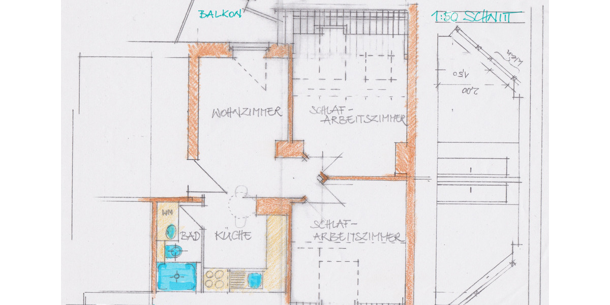 Dachgeschoßwohnung Darmstadt Bessungen - 3 Zimmer, 42 m&sup2;, 240.000&euro; | Angebot:25959136