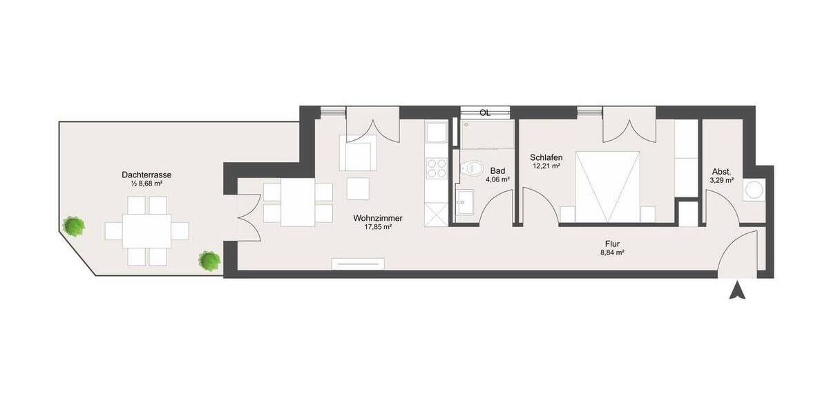 Etagenwohnung Frankfurt Sachsenhausen - 2 Zimmer, 53 m&sup2;, 539.000&euro; | Angebot:26833512