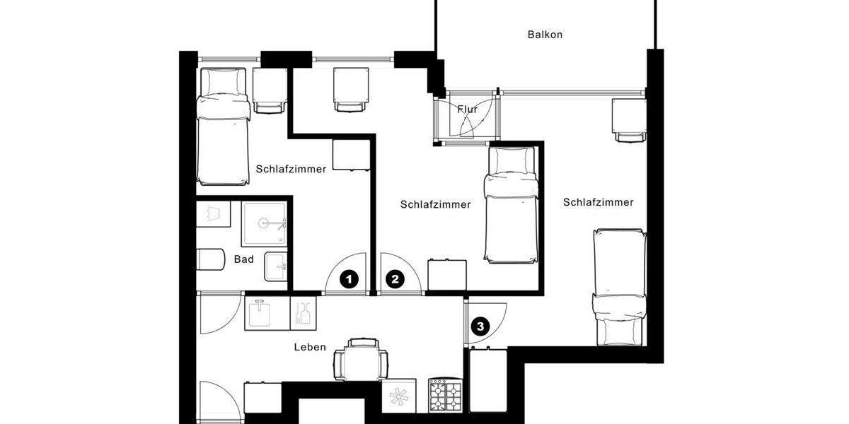 Etagenwohnung Frankfurt am Main Ginnheim - 1 Zimmer, 7 m&sup2;, 530&euro; | Angebot:25363084