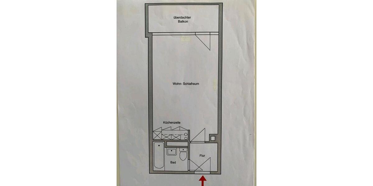 Etagenwohnung Frankfurt am Main Oberrad - 1 Zimmer, 32 m&sup2;, 730&euro; | Angebot:26368859