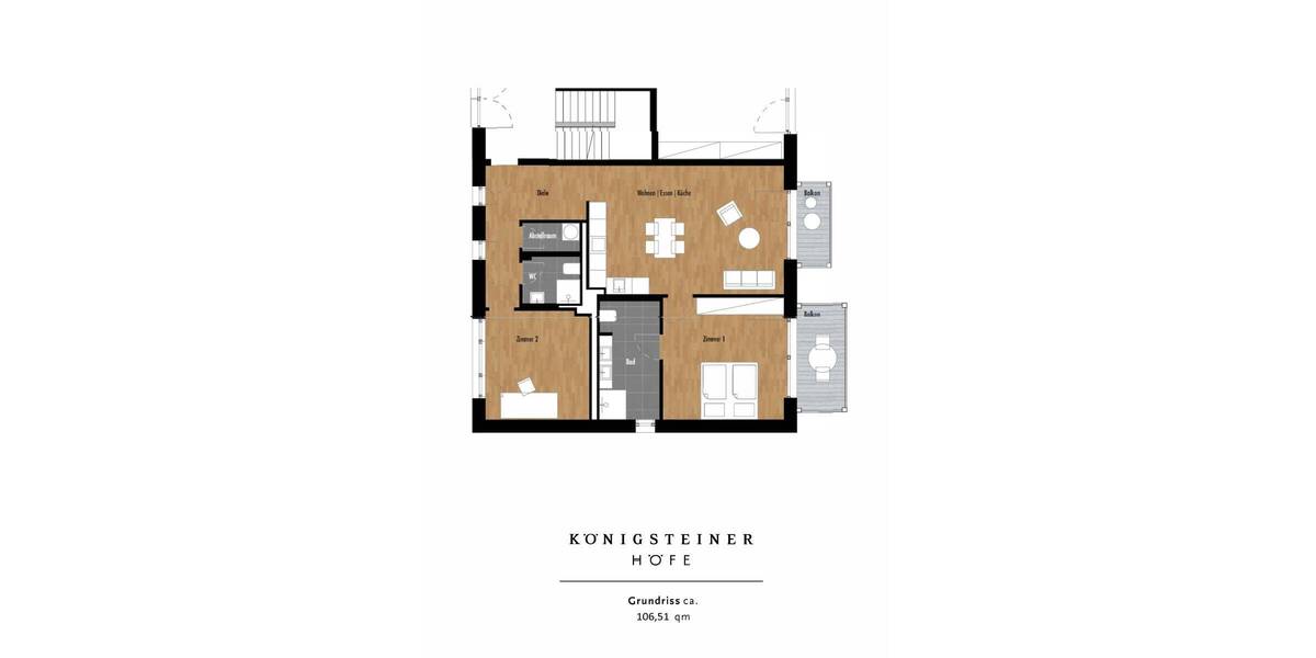 Etagenwohnung Königstein im Taunus Königstein - 3 Zimmer, 106 m&sup2;, 1.845&euro; | Angebot:26017875