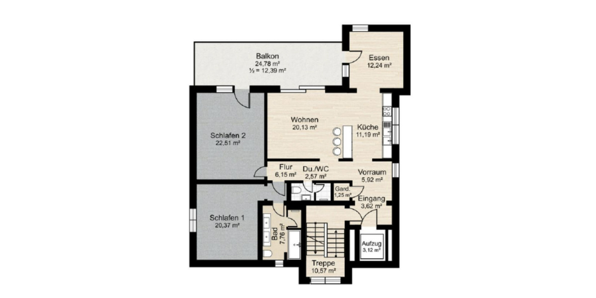 Erstbezug: 3-Zimmer, Süd-Balkon 25 m², Lift & Garage , zentrumnah 3 zimmer