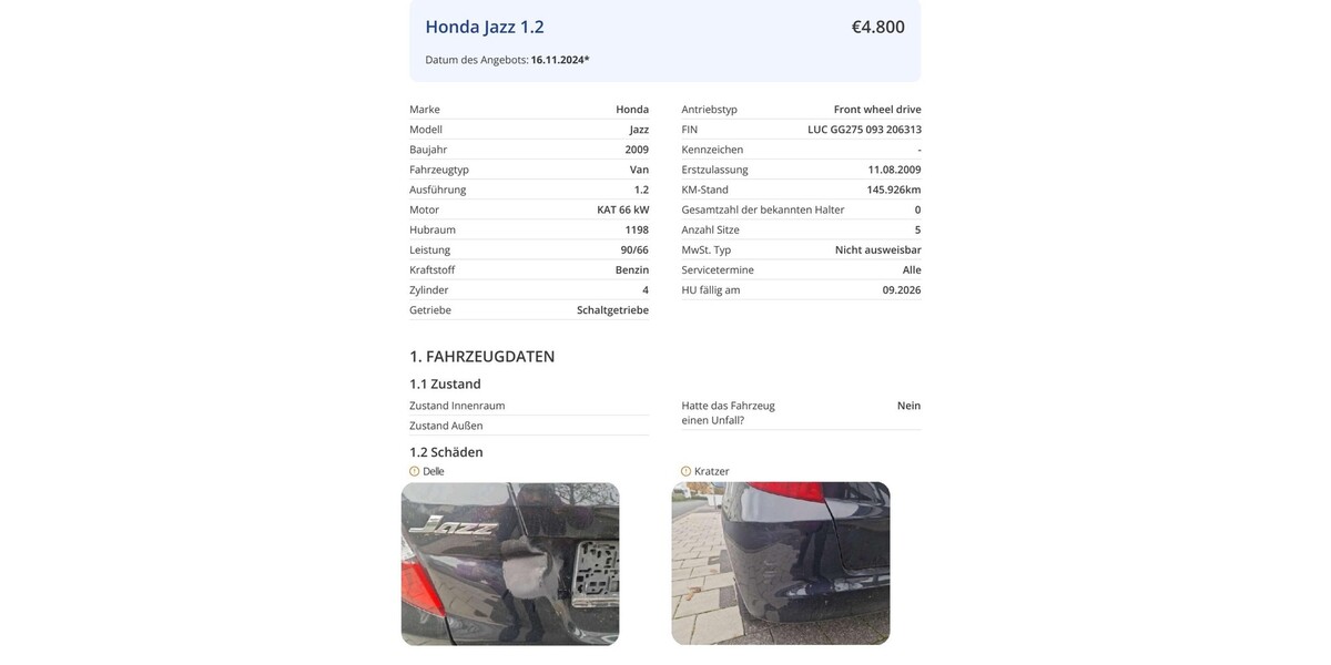 Honda Jazz 146.000 km 4.800 &euro; Rodgau 63110
