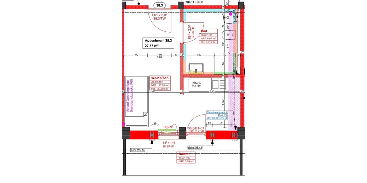 Etagenwohnung Darmstadt - 1 Zimmer, 26 m&sup2;, 847&euro; | Angebot:26477787