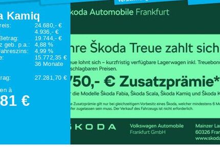 Skoda Kamiq 4.500 km 24.680 &euro; Frankfurt 60326