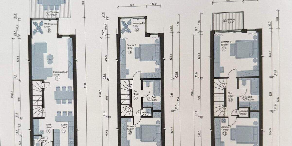 Reihenmittelhaus Frankfurt am Main Niederrad - 5 Zimmer, 150 m&sup2;, 979.400&euro; | Angebot:26217247