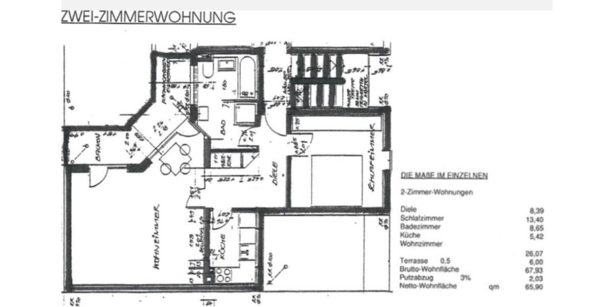 Etagenwohnung Bad Nauheim - 2 Zimmer, 65 m&sup2;, 220.000&euro; | Angebot:25414013