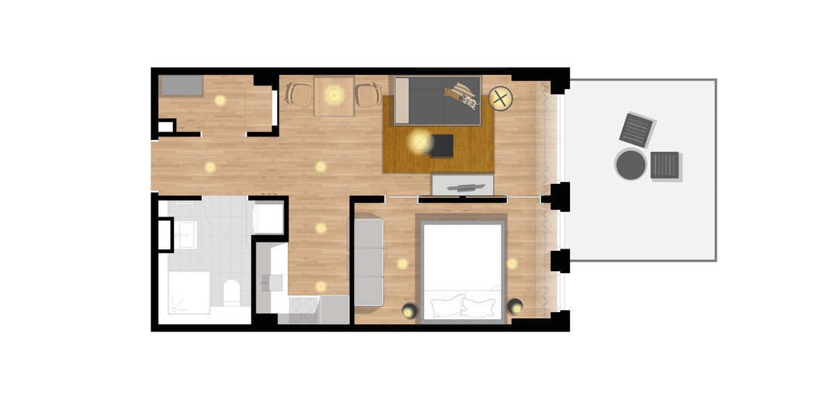 Stylische Möblierung und einmaliges Skyline-Deck 2 zimmer