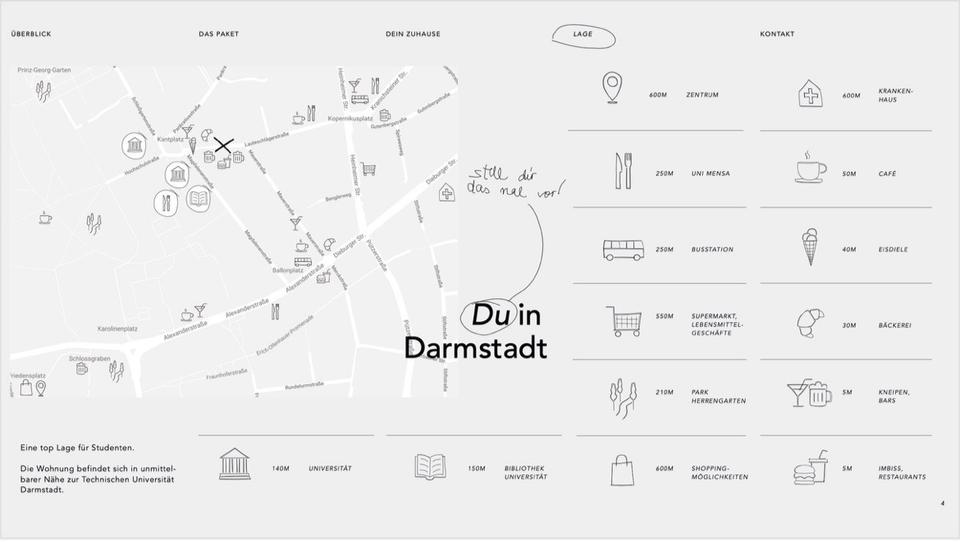 Dachgeschoßwohnung Darmstadt Darmstadt-Nord - 3 Zimmer, 70 m&sup2;, 595&euro; | Angebot:24816288