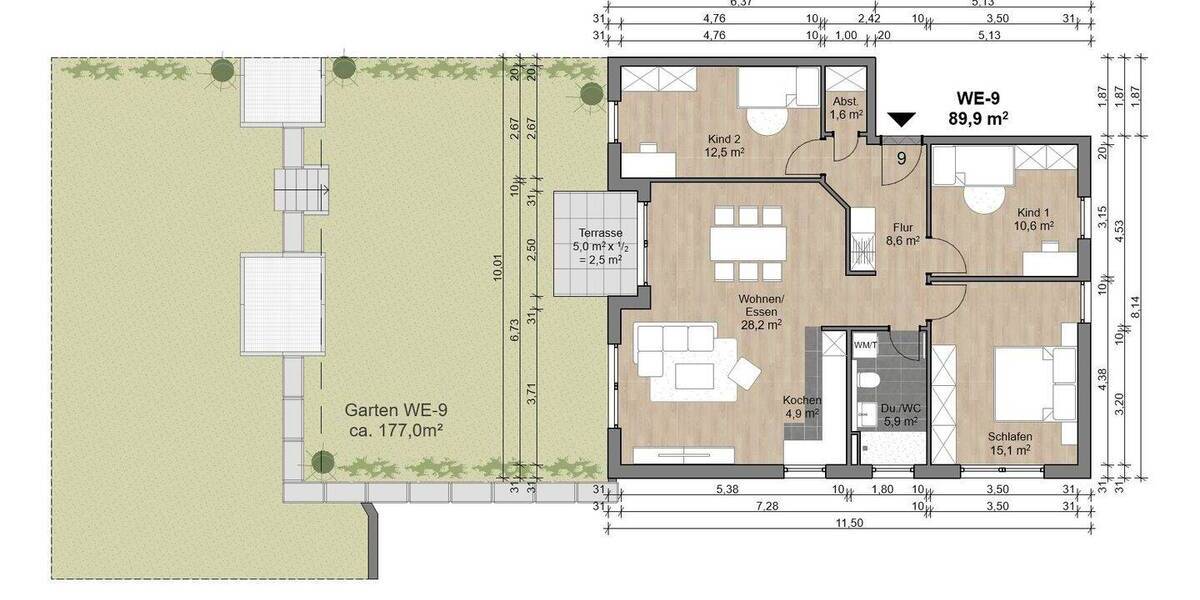 Etagenwohnung Offenbach am Main Bürgel - 4 Zimmer, 89 m&sup2;, 491.890&euro; | Angebot:26908458