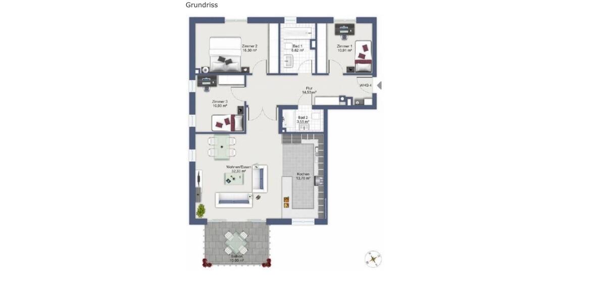Etagenwohnung Bad Homburg vor der Höhe Gonzenheim - 4 Zimmer, 114 m&sup2;, 749.000&euro; | Angebot:26406992