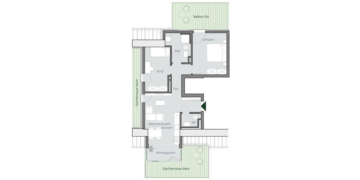 Etagenwohnung Frankfurt am Main Oberrad - 3 Zimmer, 79 m&sup2;, 649.800&euro; | Angebot:23884181