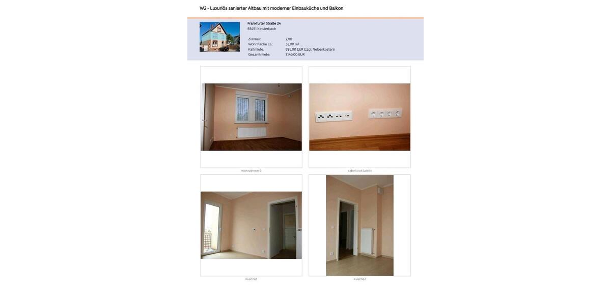 Etagenwohnung Kelsterbach - 2 Zimmer, 53 m&sup2;, 1.145&euro; | Angebot:25662532