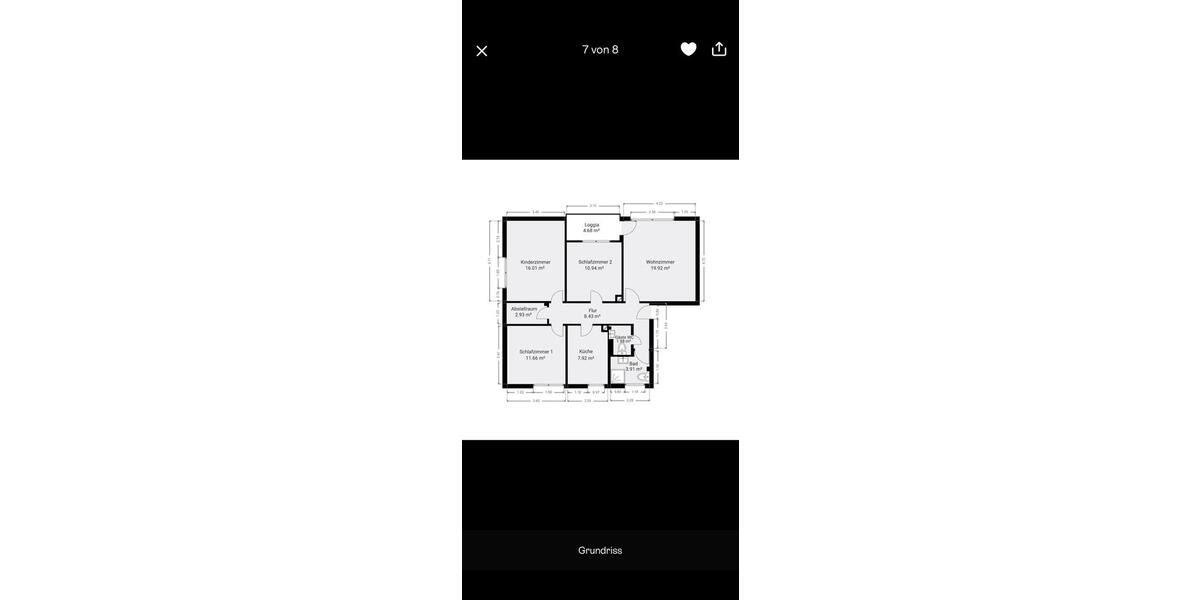 Etagenwohnung Frankfurt am Main Schwanheim - 4 Zimmer, 87 m&sup2;, 340.000&euro; | Angebot:26985574