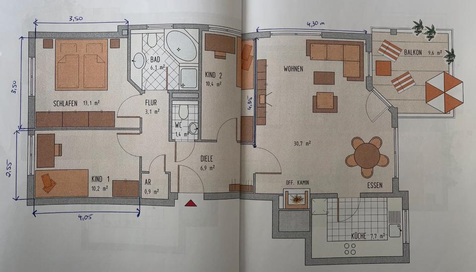 Etagenwohnung Flörsheim am Main - 4 Zimmer, 94 m&sup2;, 390.500&euro; | Angebot:26692334