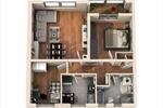 Etagenwohnung Hanau Lamboy - 3 Zimmer, 82 m&sup2;, 1.150&euro; | Angebot:26351468