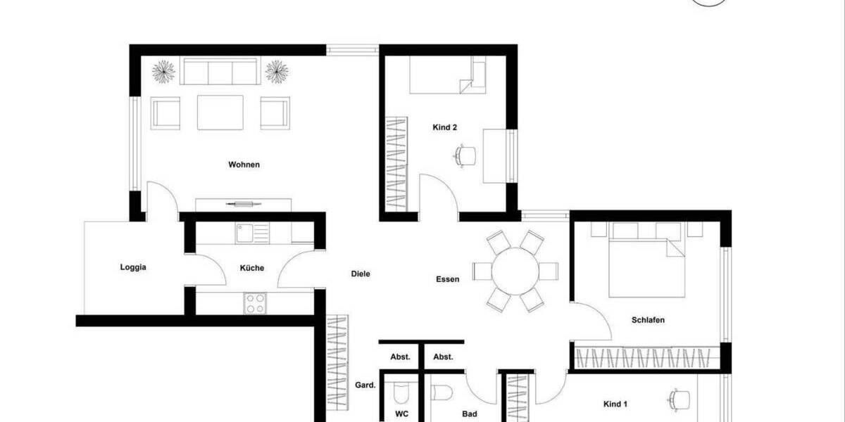 Gut geschnittene 4-Zimmer-Wohnung mit Blick ins Grüne 4 zimmer