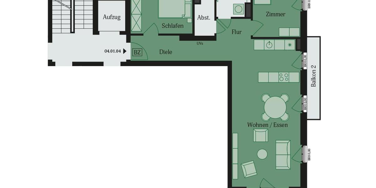 Etagenwohnung Mühlheim am Main - 3 Zimmer, 89 m&sup2;, 1.435&euro; | Angebot:25649044