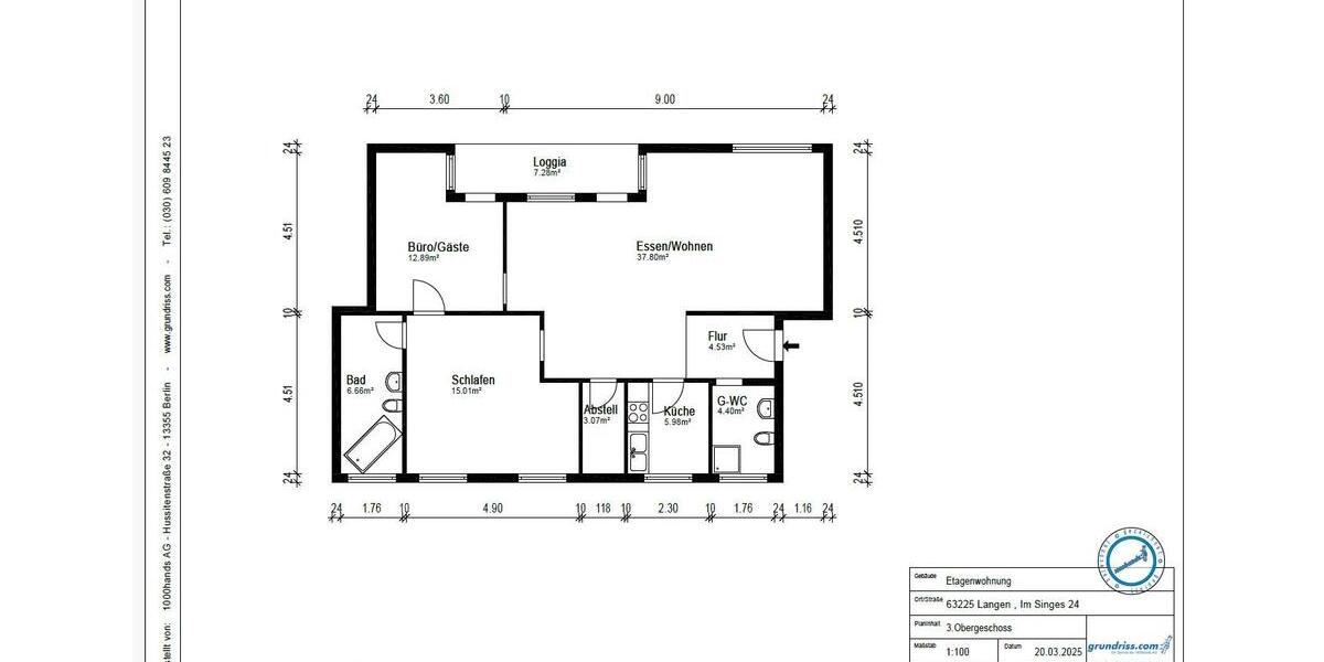 Dachgeschoßwohnung Langen (Hessen) - 3.5 Zimmer, 94 m&sup2;, 375.000&euro; | Angebot:26367969