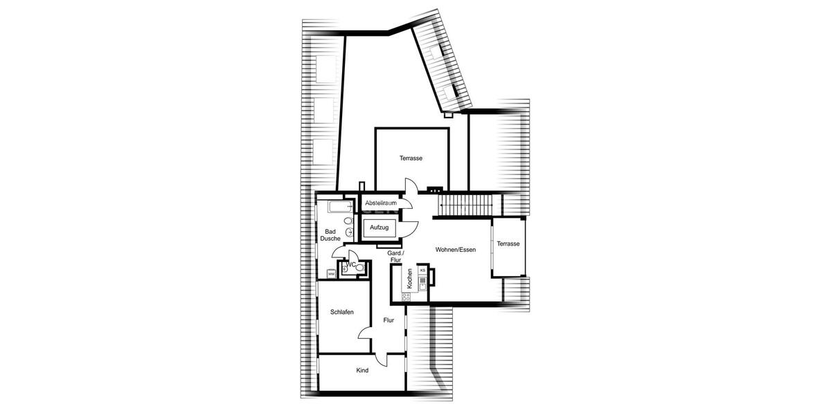 3-Zimmer-Penthouse mit Balkon und Terrasse! 2.5.1 3 zimmer