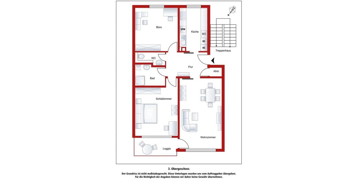 Etagenwohnung Hanau Großauheim - 3 Zimmer, 74 m&sup2;, 279.000&euro; | Angebot:27429723