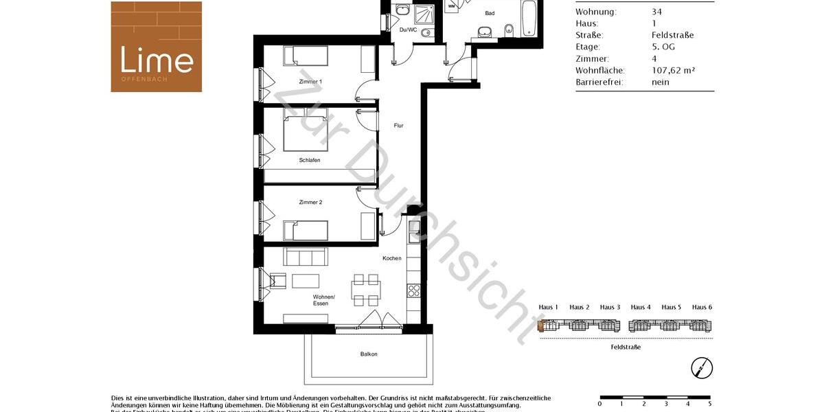 Etagenwohnung Offenbach am Main Bieberer Berg - 4 Zimmer, 108 m&sup2;, 1.595&euro; | Angebot:26384610