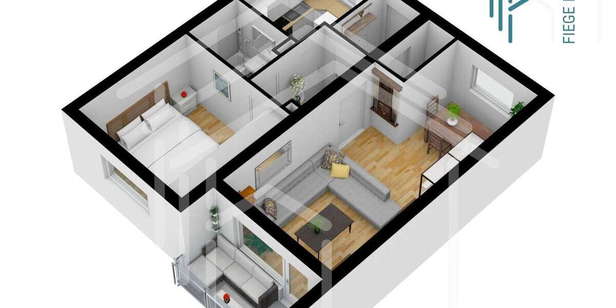 Etagenwohnung Hanau Großauheim - 2 Zimmer, 57 m&sup2;, 625&euro; | Angebot:26985040