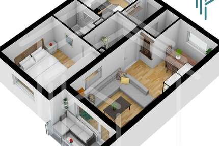 Wohnung Hanau Großauheim - 2 Zimmer, 57 m&sup2;, 625&euro; | Angebot:26985040