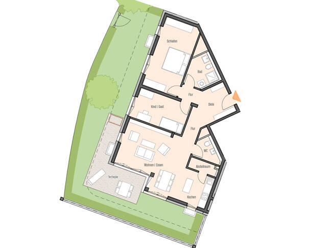 Etagenwohnung Frankfurt am Main Kalbach-Riedberg - 3 Zimmer, 102 m&sup2;, 849.800&euro; | Angebot:25744956
