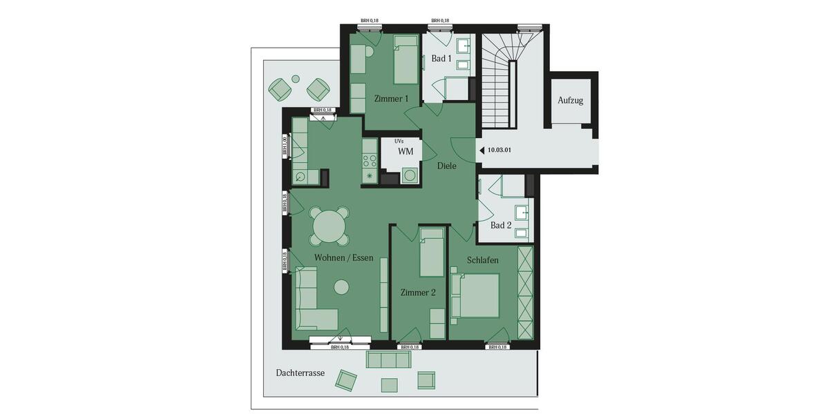 Modernes Penthouse für Familien – in Top-Lage! 4 zimmer