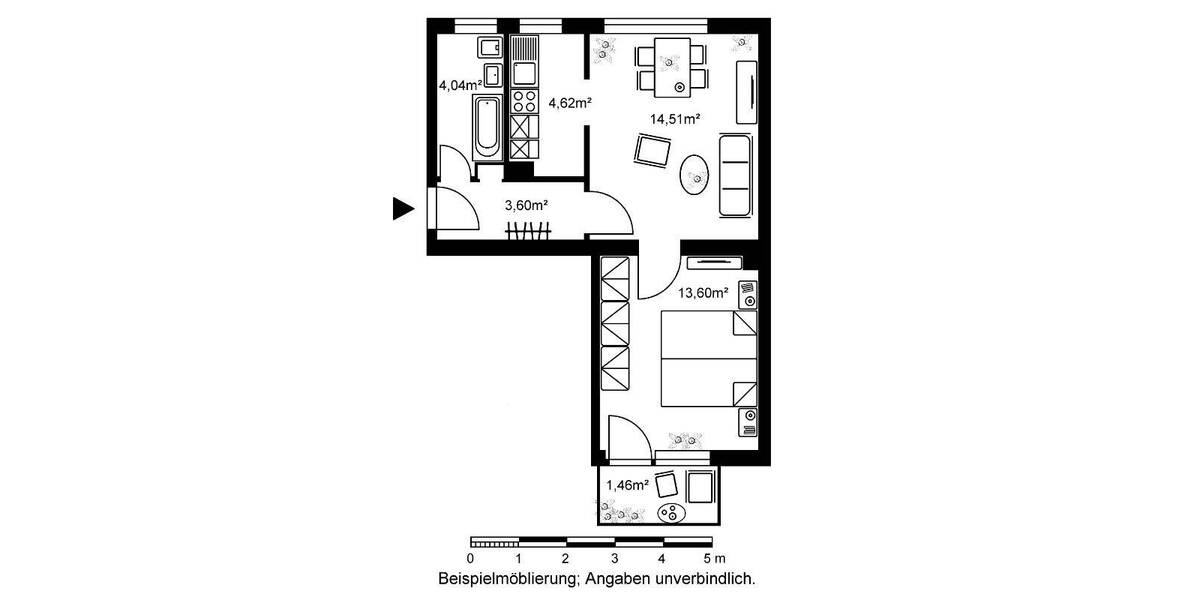 Etagenwohnung Frankfurt am Main Praunheim - 2 Zimmer, 41 m&sup2;, 524&euro; | Angebot:26751984