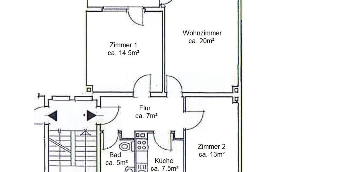 Etagenwohnung Offenbach am Main Bieberer Berg - 3 Zimmer, 70 m&sup2;, 970&euro; | Angebot:26088844