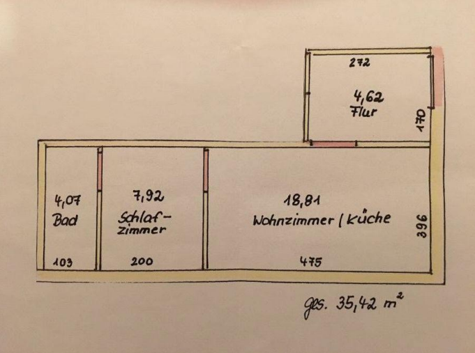 Wohnung zum Mieten in Frankfurt am Main 550 € 35.5 m²